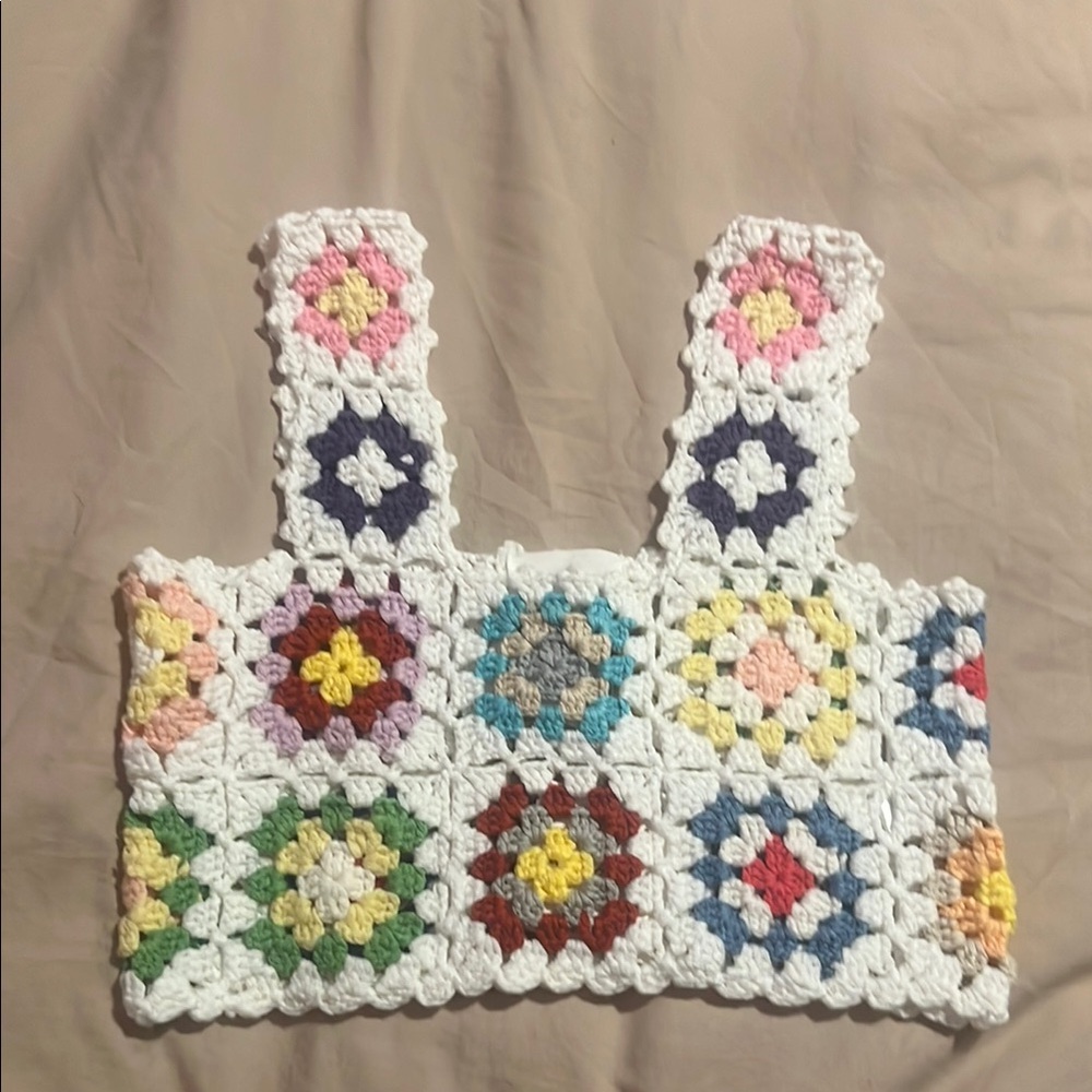 Multicolor Crochet Crop Top